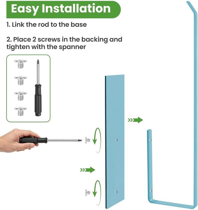 Alt view image 5 of 7 - Paper Towel Holder Magnetic, Magnetic Paper Towel Holder for Fridge, Toilet Paper Roll Holder Magnet Towel Rack Wall Mount Shelf Bar for Towels Rolls Bathroom RV Dorm Kitchen Wall Decor, Blue