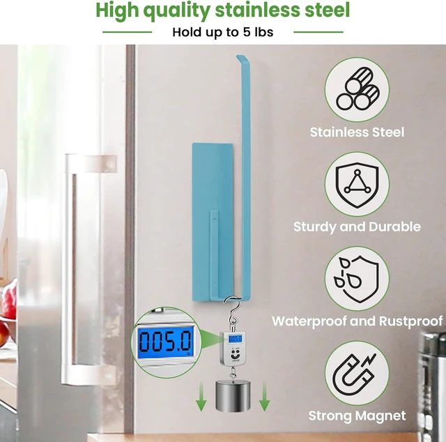 Alt view image 2 of 7 - Paper Towel Holder Magnetic, Magnetic Paper Towel Holder for Fridge, Toilet Paper Roll Holder Magnet Towel Rack Wall Mount Shelf Bar for Towels Rolls Bathroom RV Dorm Kitchen Wall Decor, Blue