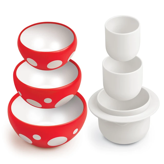 Alt view image 2 of 7 - Genuine Fred Nesting Mushroom Measuring Cups, Set of Fun and Functional Kitchen Measuring Tools, Space-Saving Design with Unique Mushroom Shape