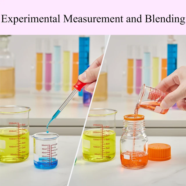 Alt view image 6 of 7 - Ackers Mini Glass Measuring Beaker Set, Borosilicate, 2oz 4oz 8oz Measuring Cups