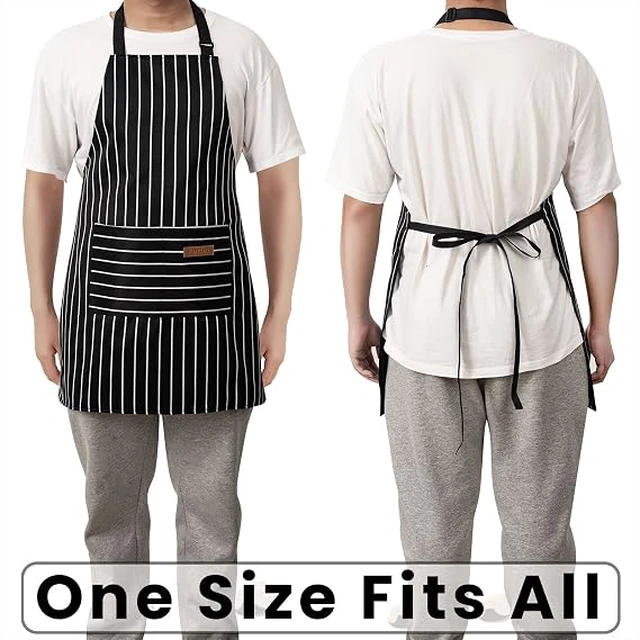 Alt view image 5 of 6 - BeLuyi 2 Pack Adjustable Bib Apron with 2 Pockets Chef Cooking Kitchen Restaurant Aprons for Women Men