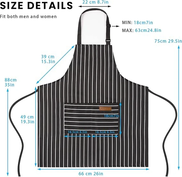 Alt view image 2 of 6 - BeLuyi 2 Pack Adjustable Bib Apron with 2 Pockets Chef Cooking Kitchen Restaurant Aprons for Women Men