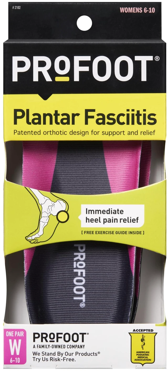 Main image of PROFOOT Plantar Fasciitis Orthotic Insoles for Women (Sizes 6-10) Gel Shoe Inserts for Instant Heel Pain Relief and Arch Support 1 Pair of Heel Pads
