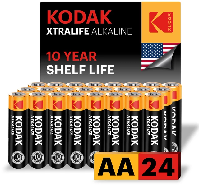 Main image of KODAK AA Alkaline Batteries (24 Pack) Double A Battery, LR6, 1.5V