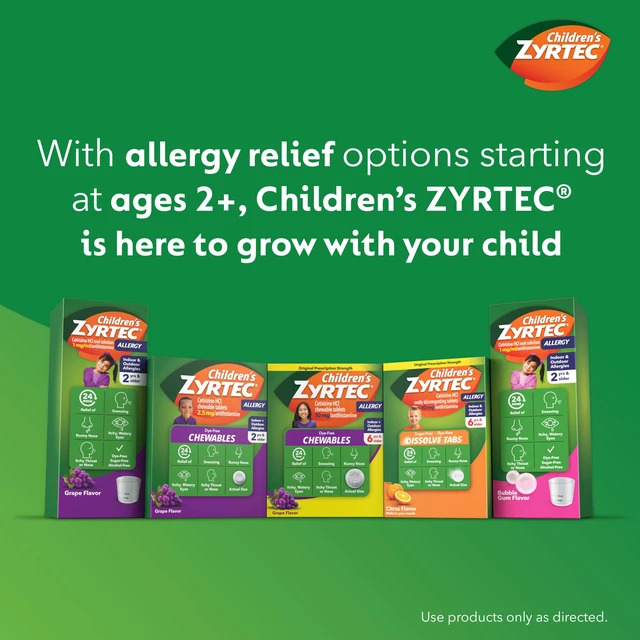 Alt view image 6 of 7 - Children's Zyrtec Allergy Relief Syrup Cetirizine HCl, Bubble Gum, 4 fl. oz