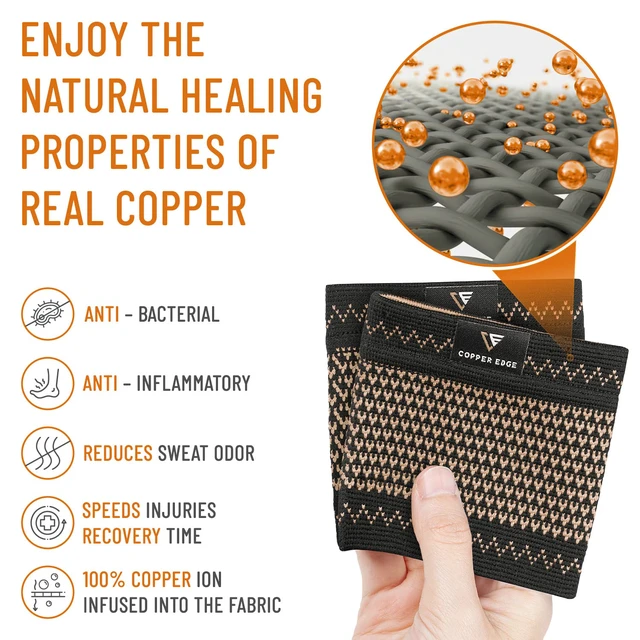 Alt view image 4 of 7 - Copper Arch Support for Plantar Fasciitis. 2 Half Socks/Sleeve Compression Brace for Women and Men. Orthotics Feet Pain Aid Fit for Flat/High/Fallen Arches, Foot Care (Copper)
