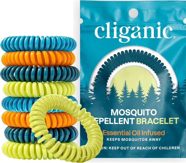 Main image of Cliganic Mosquito Repellent Bracelets for Kids & Adults, Natural, 10 Pack