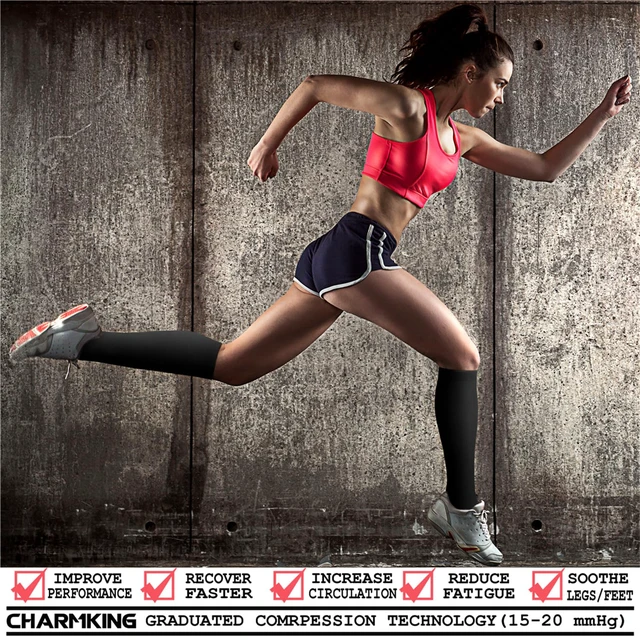 Alt view image 2 of 6 - CHARMKING Compression Socks for Women & Men Circulation (3 Pairs) 15-20 mmHg is Best Support for Athletic Running Cycling