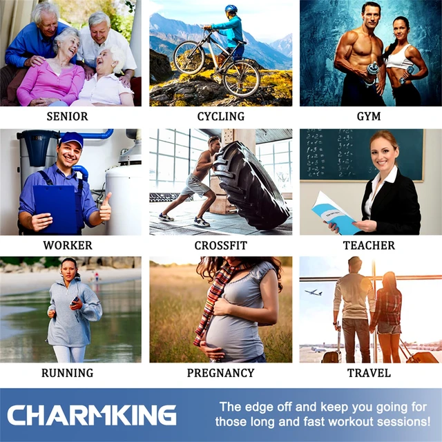 Alt view image 5 of 6 - CHARMKING Compression Socks for Women & Men Circulation (3 Pairs) 15-20 mmHg is Best Support for Athletic Running Cycling