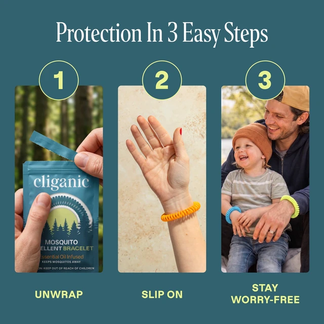 Alt view image 7 of 7 - Cliganic Mosquito Repellent Bracelets for Kids & Adults, Natural, 10 Pack