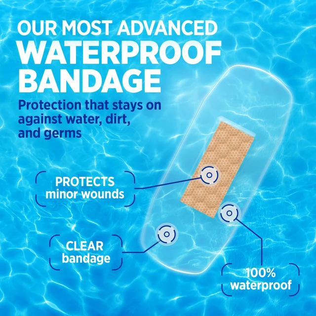 Alt view image 3 of 7 - BAND-AID Brand Clear Waterproof Adhesive Bandages, Assorted Sizes, 60 Count