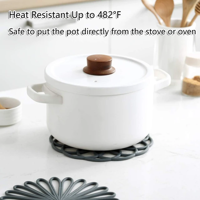 Alt view image 2 of 5 - Set of 3 Silicone Trivet Mat - Non-Slip & Heat Resistant Modern Kitchen Hot Pads for Table & Countertop - Trivet for Hot Dishes, Turquoise