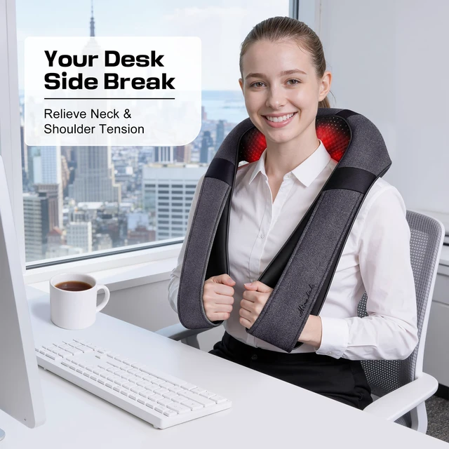 Alt view image 4 of 7 - Mirakel Heat Neck Massager for Pain Relief Deep Tissue - Gift for Women Men