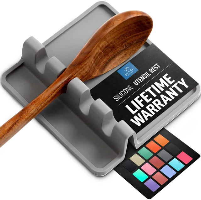 Main image of Zulay Kitchen Spoon Rest for Multiple Utensils High Heat-Resistant Silicone Drip Pad, BPA-Free Spoon Holder for Stove Top, Kitchen Gadget Holder for Ladles, Tongs, Cooking Spatula - Makes Great Gift