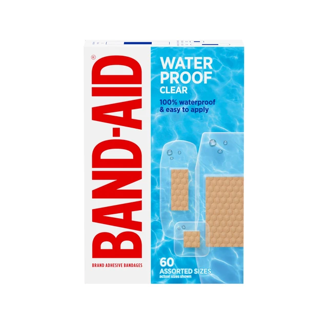Alt view image 7 of 7 - BAND-AID Brand Clear Waterproof Adhesive Bandages, Assorted Sizes, 60 Count