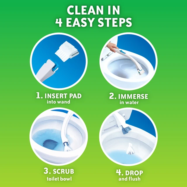 Alt view image 5 of 7 - Scrubbing Bubbles Flushable Toilet Wand Refills, Fresh Brush Toilet Cleaner Refill Pads, Cleans Limescale & Fights Odors, Citrus Scent, 20 Count, Pack of 1