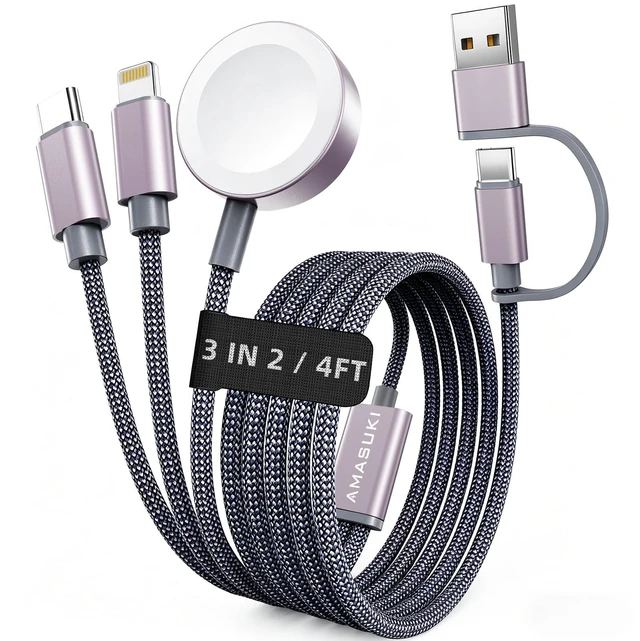 Main image of 2026 Travel Essentials for Apple Watch Charger,Cruise Vacation Camping Essentials,iPhone Charger,Multi Charging Cable,3 in 2 Charging Docks for iWatch Series 11-2/Ultra,iPhone 17-12,Car