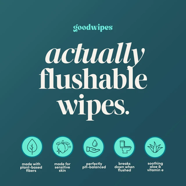 Alt view image 2 of 7 - goodwipes Flushable Wipes for Women - Shea-Coco Individually Wrapped Travel Butt Wipes To Go, Mini Purse & Festival Essentials for Adults, pH Balanced for Feminine Hygiene, 32 Count (1 Pack)