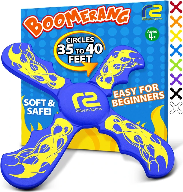 Main image of Fun Boomerang for Kids - Stocking Stuffers for Boys and Girls - Soft & Easy Use - Best Gifts for 6 7 8 9 10 11 12 13 Year Old Boy Gifts - 2026 Top Toys for Boys Age 8-12 + Teens Outdoor Boy Gift Ideas