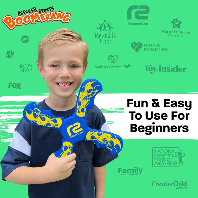 Alt view image 2 of 7 - Fun Boomerang for Kids - Stocking Stuffers for Boys and Girls - Soft & Easy Use - Best Gifts for 6 7 8 9 10 11 12 13 Year Old Boy Gifts - 2026 Top Toys for Boys Age 8-12 + Teens Outdoor Boy Gift Ideas