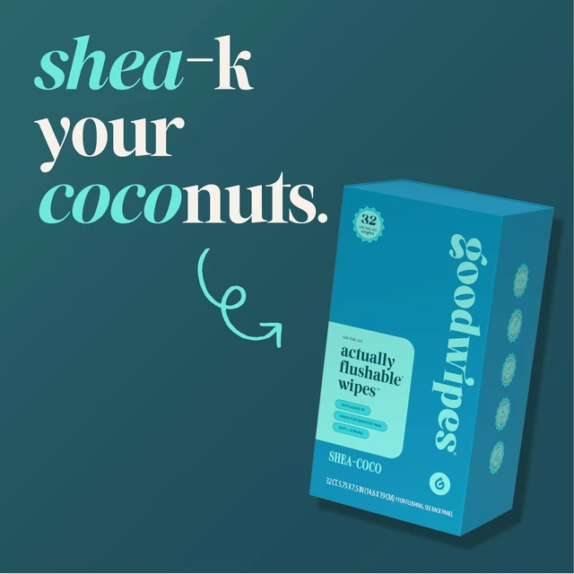 Alt view image 6 of 7 - goodwipes Flushable Wipes for Women - Shea-Coco Individually Wrapped Travel Butt Wipes To Go, Mini Purse & Festival Essentials for Adults, pH Balanced for Feminine Hygiene, 32 Count (1 Pack)