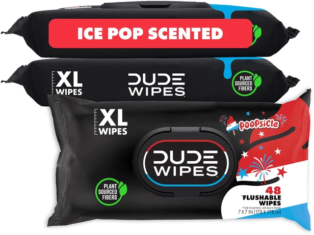 Main image of DUDE Wipes Poopsicle Adult Flushable Wet Wipes, Ice Pop Scented, 144 Count
