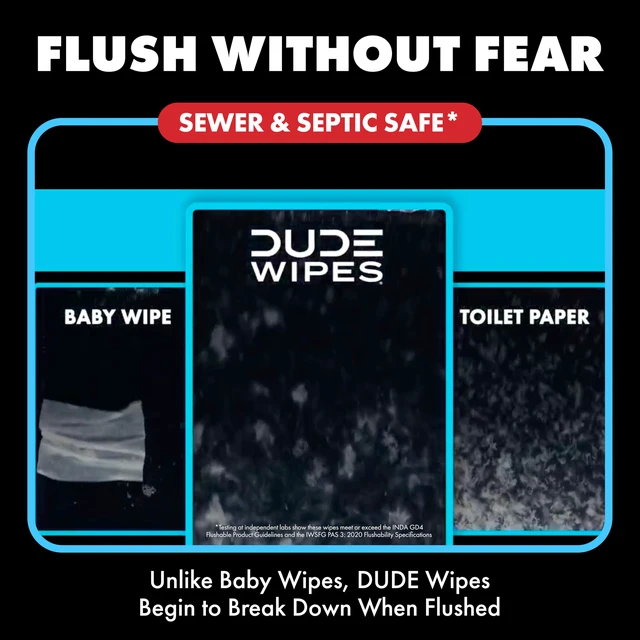 Alt view image 4 of 7 - DUDE Wipes Poopsicle Adult Flushable Wet Wipes, Ice Pop Scented, 144 Count