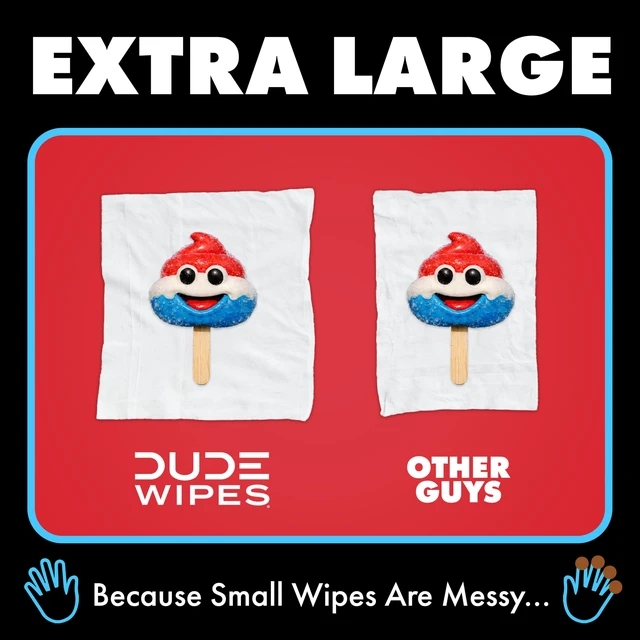Alt view image 5 of 7 - DUDE Wipes Poopsicle Adult Flushable Wet Wipes, Ice Pop Scented, 144 Count