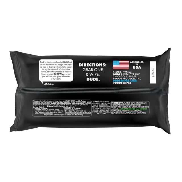 Alt view image 7 of 7 - DUDE Wipes Poopsicle Adult Flushable Wet Wipes, Ice Pop Scented, 144 Count