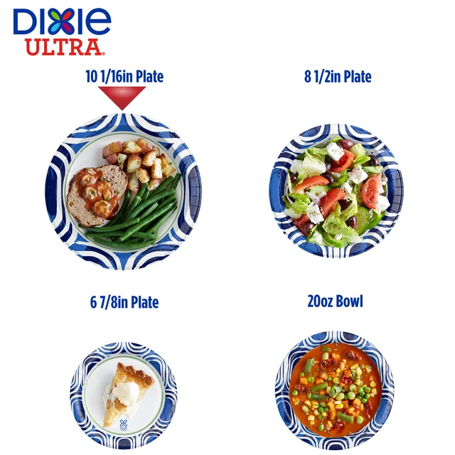Alt view image 2 of 7 - Dixie Ultra Large Paper Plates 10 Inch Heavy Duty Disposable Plates 100ct
