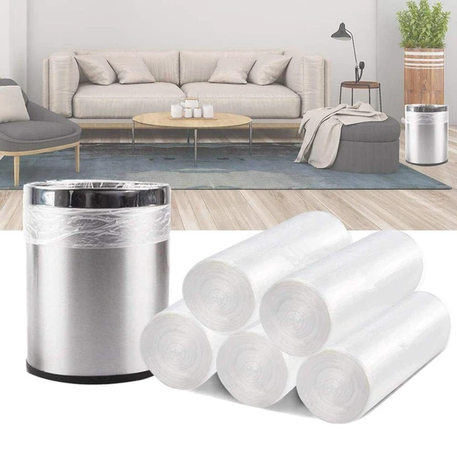 Alt view image 2 of 7 - Small Trash Bags, Magesh 4 Gallon Trash Bag/Small Garbage Bags, Strong Wastebasket Liners for Bathroom Bedroom Office Trash Can, Clear 200 Counts
