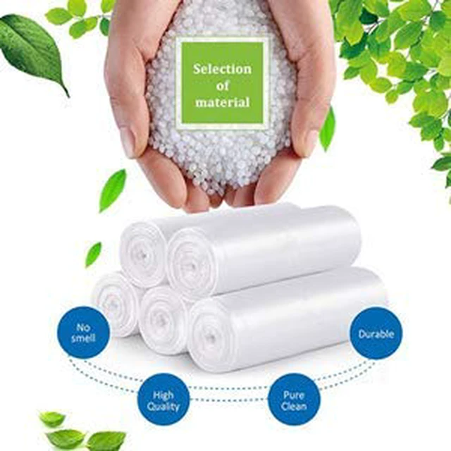 Alt view image 3 of 7 - Small Trash Bags, Magesh 4 Gallon Trash Bag/Small Garbage Bags, Strong Wastebasket Liners for Bathroom Bedroom Office Trash Can, Clear 200 Counts