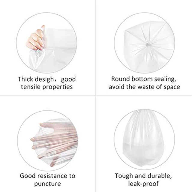 Alt view image 5 of 7 - Small Trash Bags, Magesh 4 Gallon Trash Bag/Small Garbage Bags, Strong Wastebasket Liners for Bathroom Bedroom Office Trash Can, Clear 200 Counts