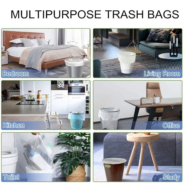 Alt view image 6 of 7 - Small Trash Bags, Magesh 4 Gallon Trash Bag/Small Garbage Bags, Strong Wastebasket Liners for Bathroom Bedroom Office Trash Can, Clear 200 Counts