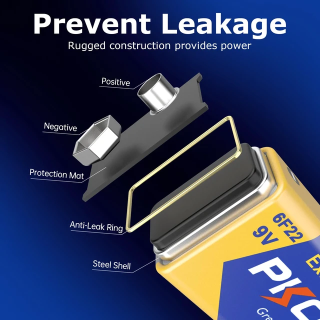 Alt view image 3 of 7 - PKCELL 9V Batteries 10 Pack 9 Volt Battery for Smoke Alarms