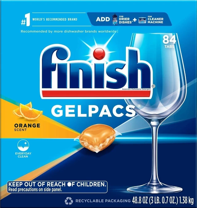 Main image of Finish Gelpacs Dishwasher Pods, Dish Detergent, Orange Scent, 84ct