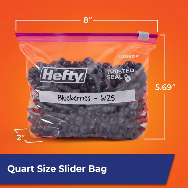 Alt view image 5 of 6 - Hefty Slider Storage Bags, Quart Size, 78 Count
