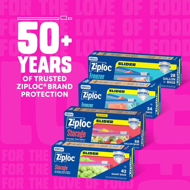 Alt view image 7 of 7 - Ziploc Gallon Food Storage Slider Bags, 68 Count