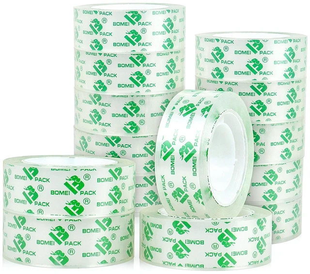 Main image of BOMEI PACK 14Rolls Crystal Clear Tape, Transparent Tape Refills for Dispenser, Crafters Tape for Gift Wrapping, Home, School Office Supplies, 3/4Inch x 1000 inch