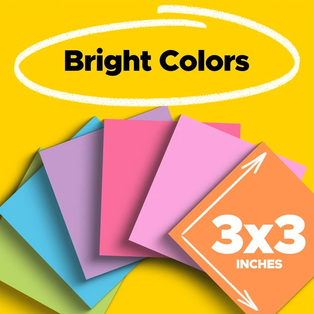 Alt view image 2 of 7 - Post-it Super Sticky Notes, 3 x 3 in, Assorted Brights, 24 Pads