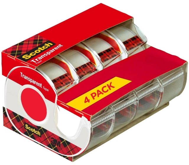 Main image of Scotch Transparent Tape, 3/4 x 850 Inches, 4 Dispensered Rolls, Clear