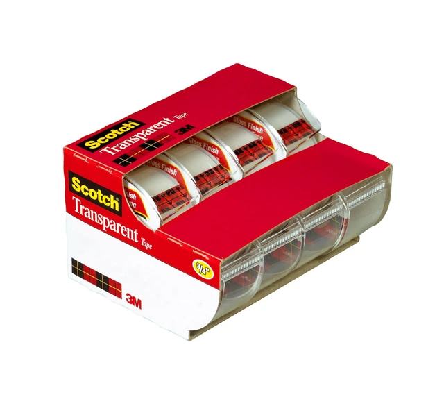 Alt view image 2 of 7 - Scotch Transparent Tape, 3/4 x 850 Inches, 4 Dispensered Rolls, Clear