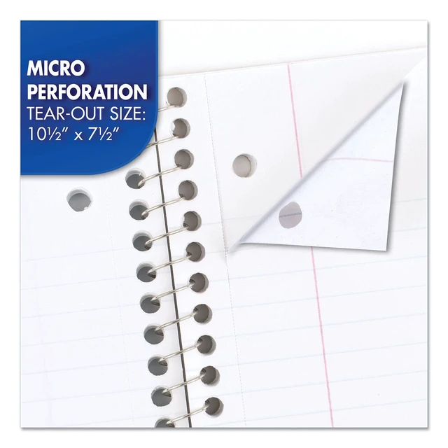 Alt view image 4 of 6 - Mead Spiral Notebook, 1 Subject, College Ruled Paper, 7-1/2" x 10-1/2", 70 Sheets per Notebook, Colors Will Vary, 6 Pack (73065)