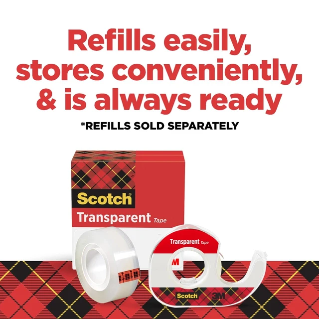 Alt view image 7 of 7 - Scotch Transparent Tape, 3/4 x 850 Inches, 4 Dispensered Rolls, Clear