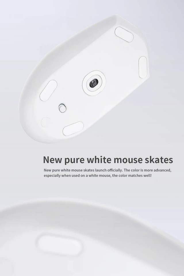 Alt view image 3 of 6 - HOTLINEGAMES 2Sets 3.0 Plus Rounded Curved Edges Mouse Feet Skates Compatible with Logitech G600 MMO Gaming Mouse feet Replacement (0.7mm,Smooth Glide,Pure White PTFE) Professional Mice Upgrade Kit