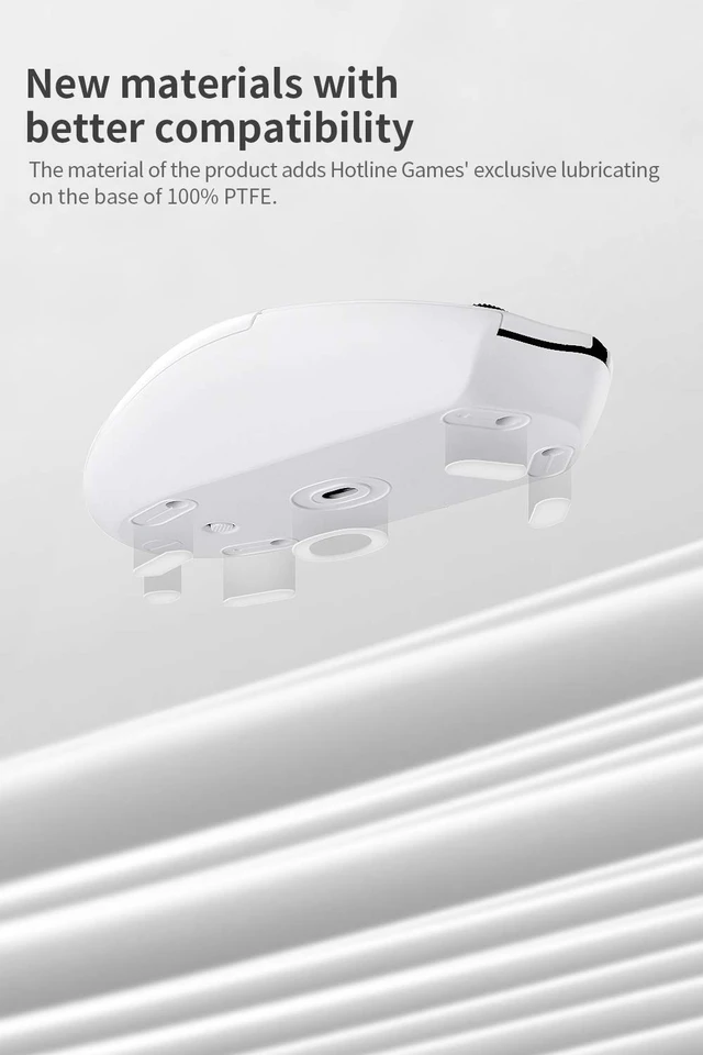 Alt view image 4 of 6 - HOTLINEGAMES 2Sets 3.0 Plus Rounded Curved Edges Mouse Feet Skates Compatible with Logitech G600 MMO Gaming Mouse feet Replacement (0.7mm,Smooth Glide,Pure White PTFE) Professional Mice Upgrade Kit