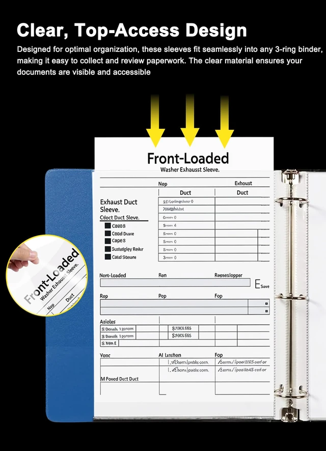 Alt view image 5 of 7 - Golbsart Sheet Protectors 8.5 x 11, Page Protectors for 3 Ring Binder 100ct