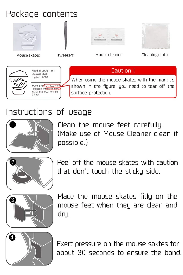 Alt view image 6 of 6 - HOTLINEGAMES 2Sets 3.0 Plus Rounded Curved Edges Mouse Feet Skates Compatible with Logitech G600 MMO Gaming Mouse feet Replacement (0.7mm,Smooth Glide,Pure White PTFE) Professional Mice Upgrade Kit