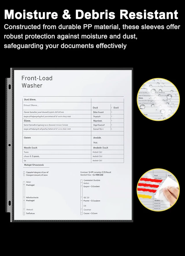 Alt view image 6 of 7 - Golbsart Sheet Protectors 8.5 x 11, Page Protectors for 3 Ring Binder 100ct