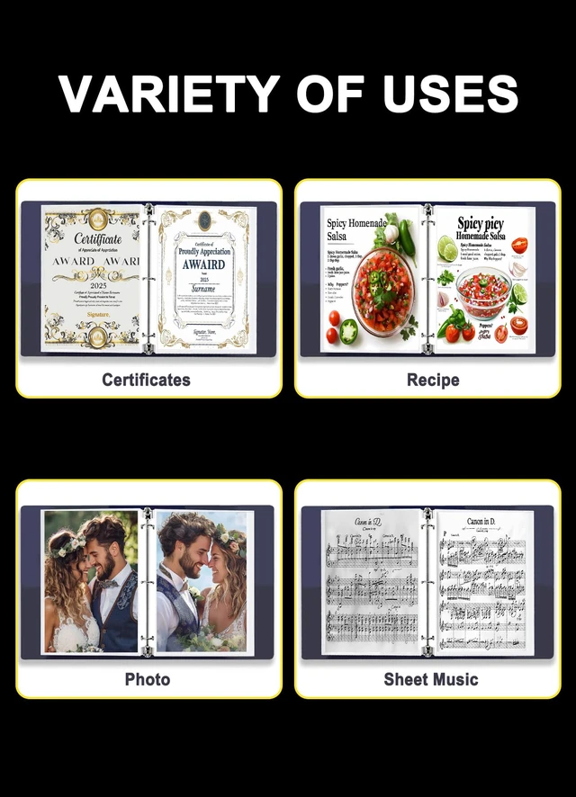 Alt view image 7 of 7 - Golbsart Sheet Protectors 8.5 x 11, Page Protectors for 3 Ring Binder 100ct
